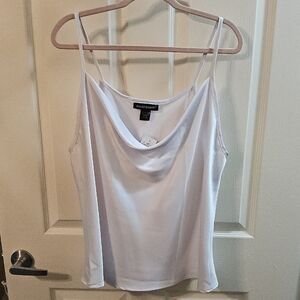 Ashley Stewart White Draped Camisole Top